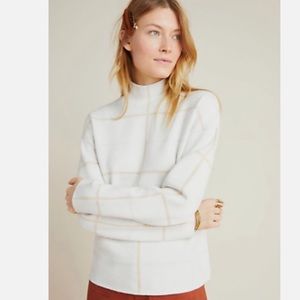 ANTHROPOLOGIE IVANNA LIZZIE MOCK NECK PLAID WINDOWPANE
SWEATER - SMALL